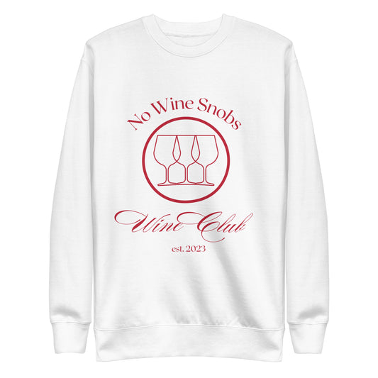 No Wine Snobs Wine Club Sweatshirt - Red Print